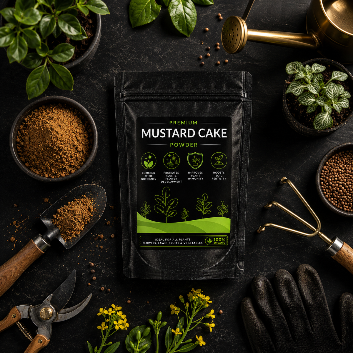 Mustard Cake Powder - For All Plants (950 Grams)