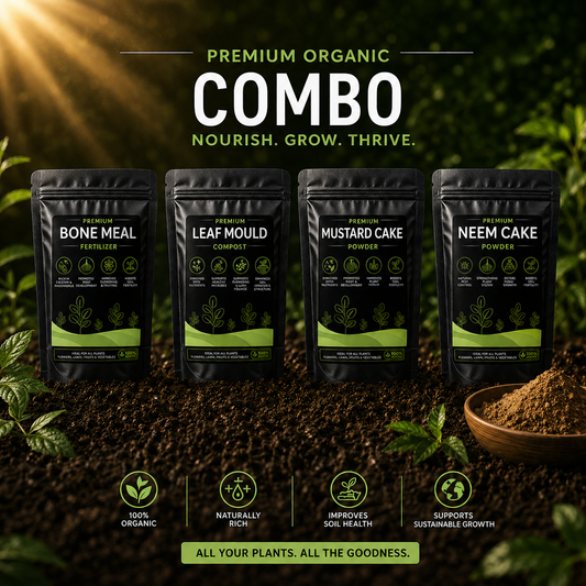 Gardening Combo - Bone Meal, Leaf Mould Compost, Mustard Cake Powder and Neem Cake Powder