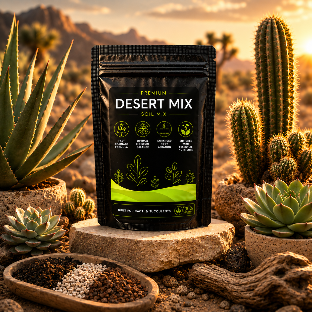 Desert Soil Mix - For Succulents & Cacti (1250 Grams)