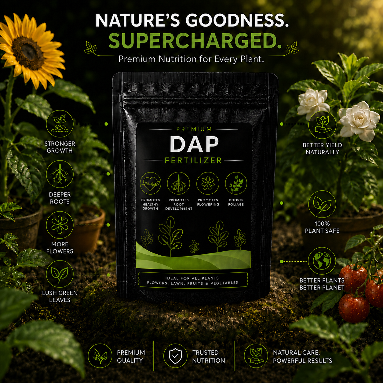 DAP Fertilizer - For Blooming & Fruiting Plants (950 Grams)