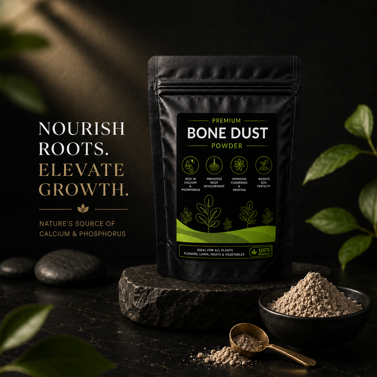 Bone Dust Powder - For Flowers, Vegetables and Fruit Plants (450 Grams)
