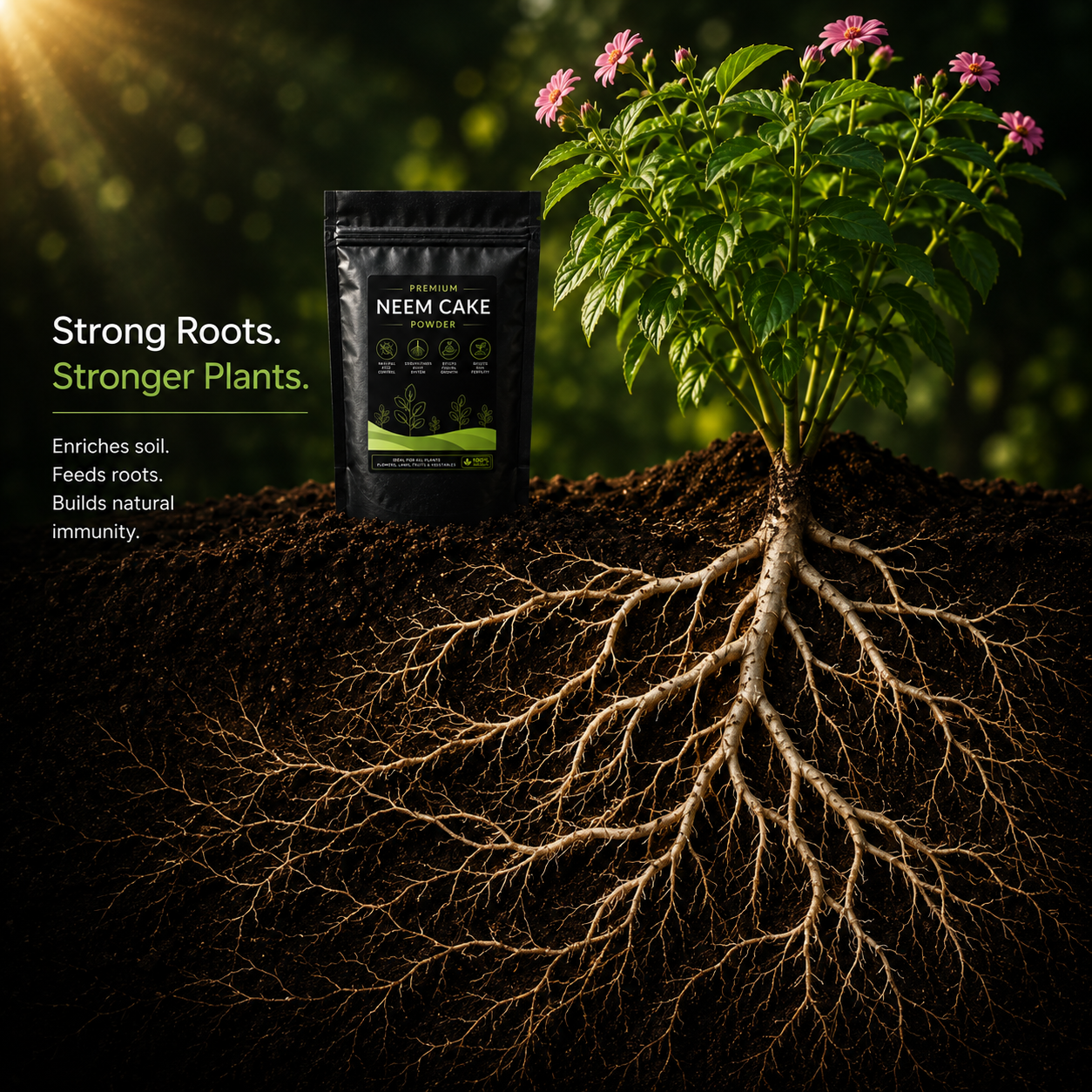 Gardening Combo - Bone Meal, Leaf Mould Compost, Mustard Cake Powder and Neem Cake Powder