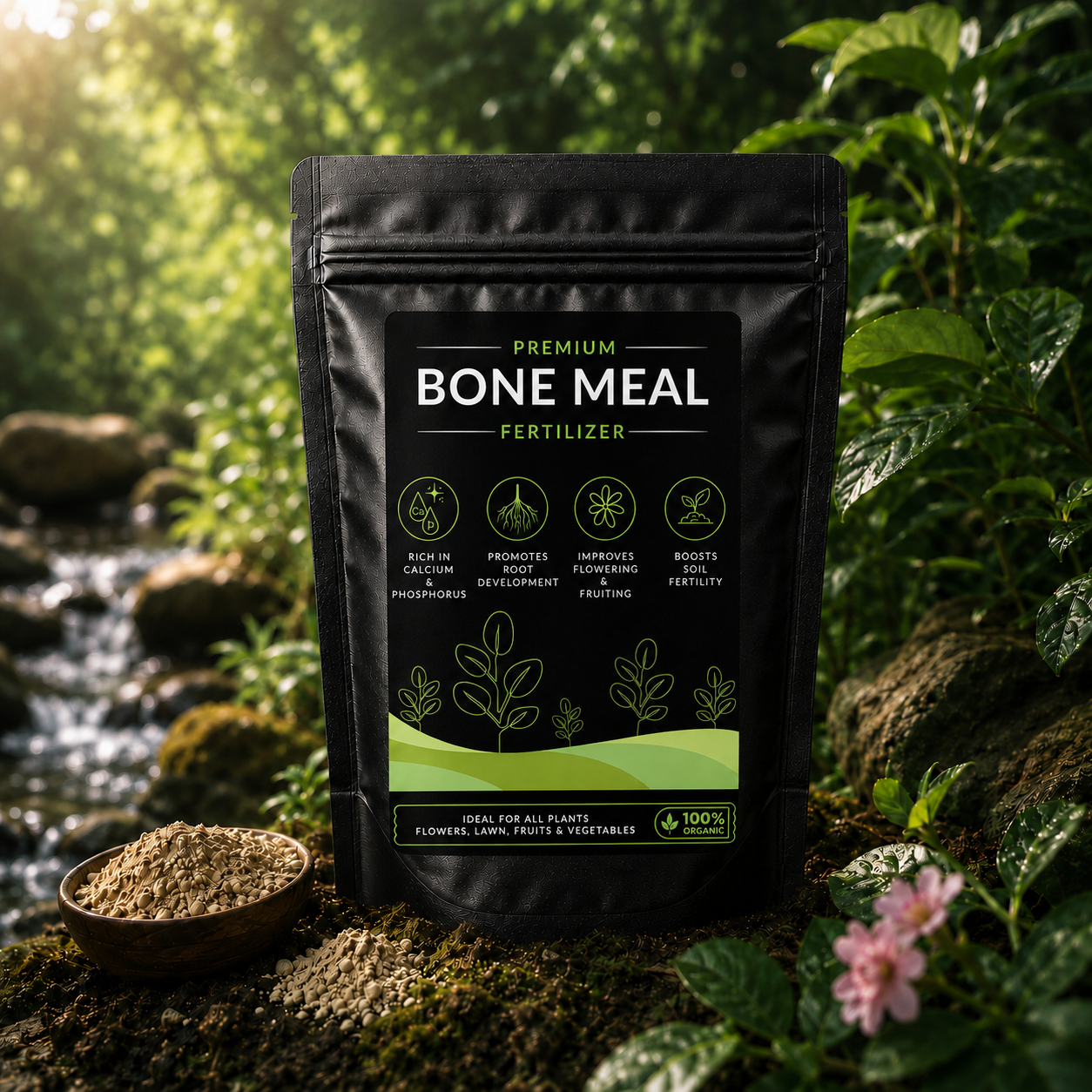 Bone Meal Fertilizer - For Flowers, Vegetables and Fruit Plants (950 Grams)