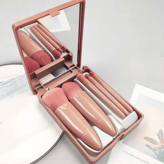 Mini Makeup Brush Kit with Mirror