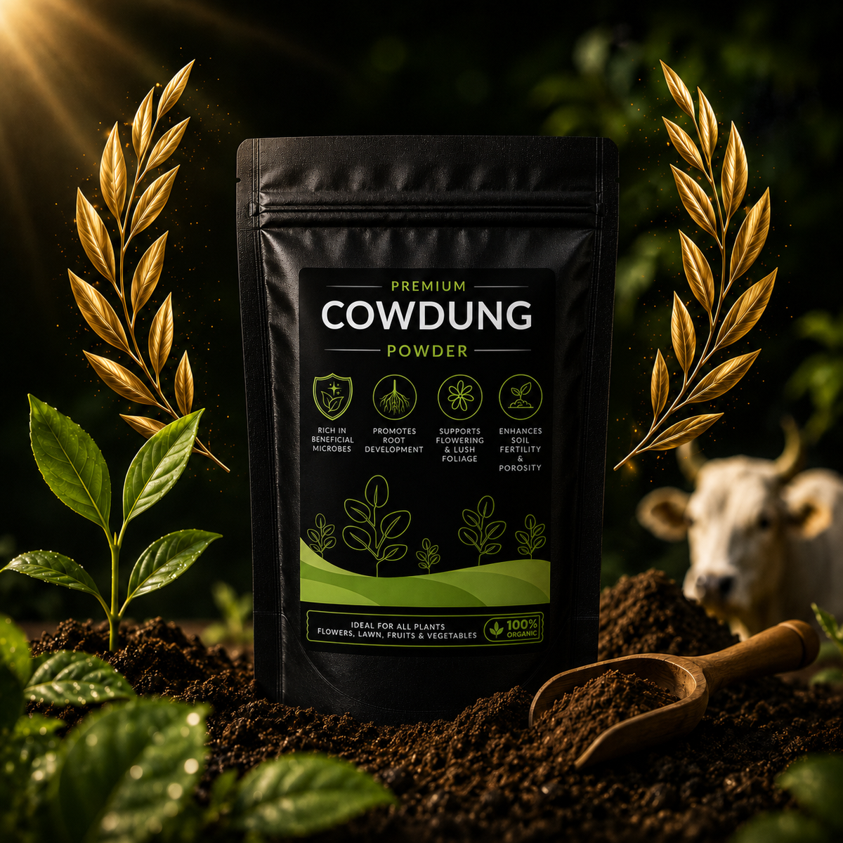 Cowdung Powder - For All Plants (950 Grams)