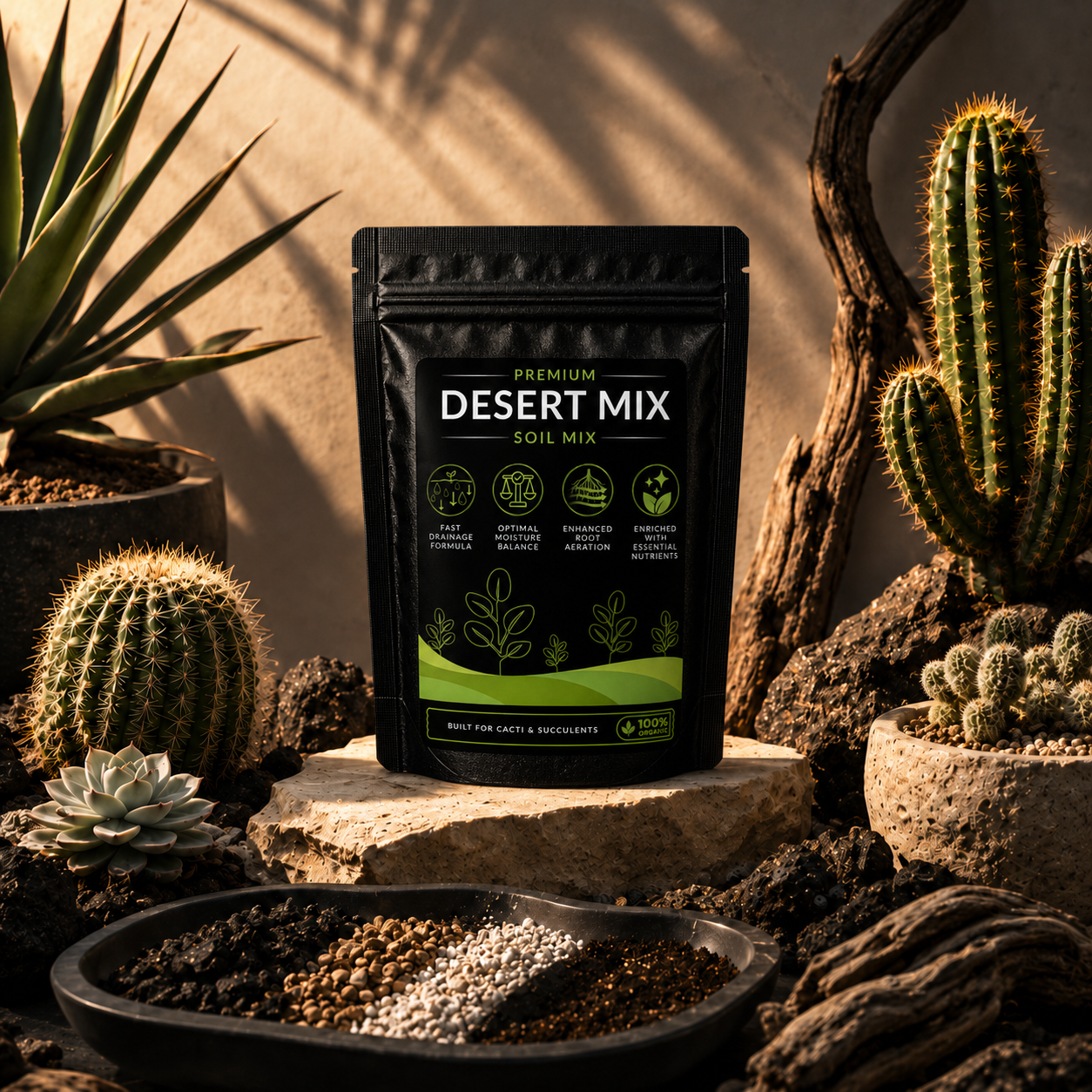 Desert Soil Mix - For Succulents & Cacti (1250 Grams)