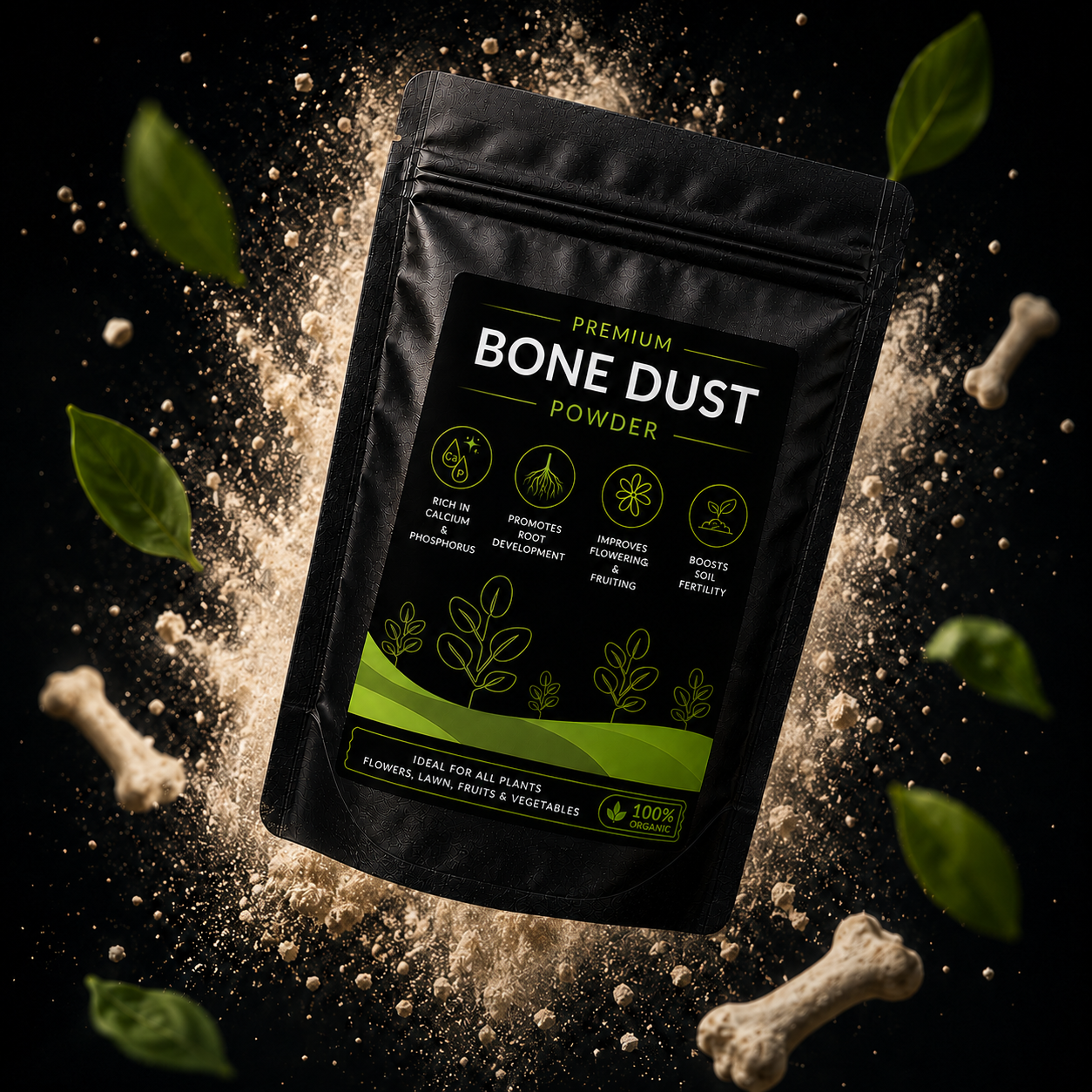 Bone Dust Powder - For Flowers, Vegetables and Fruit Plants (450 Grams)