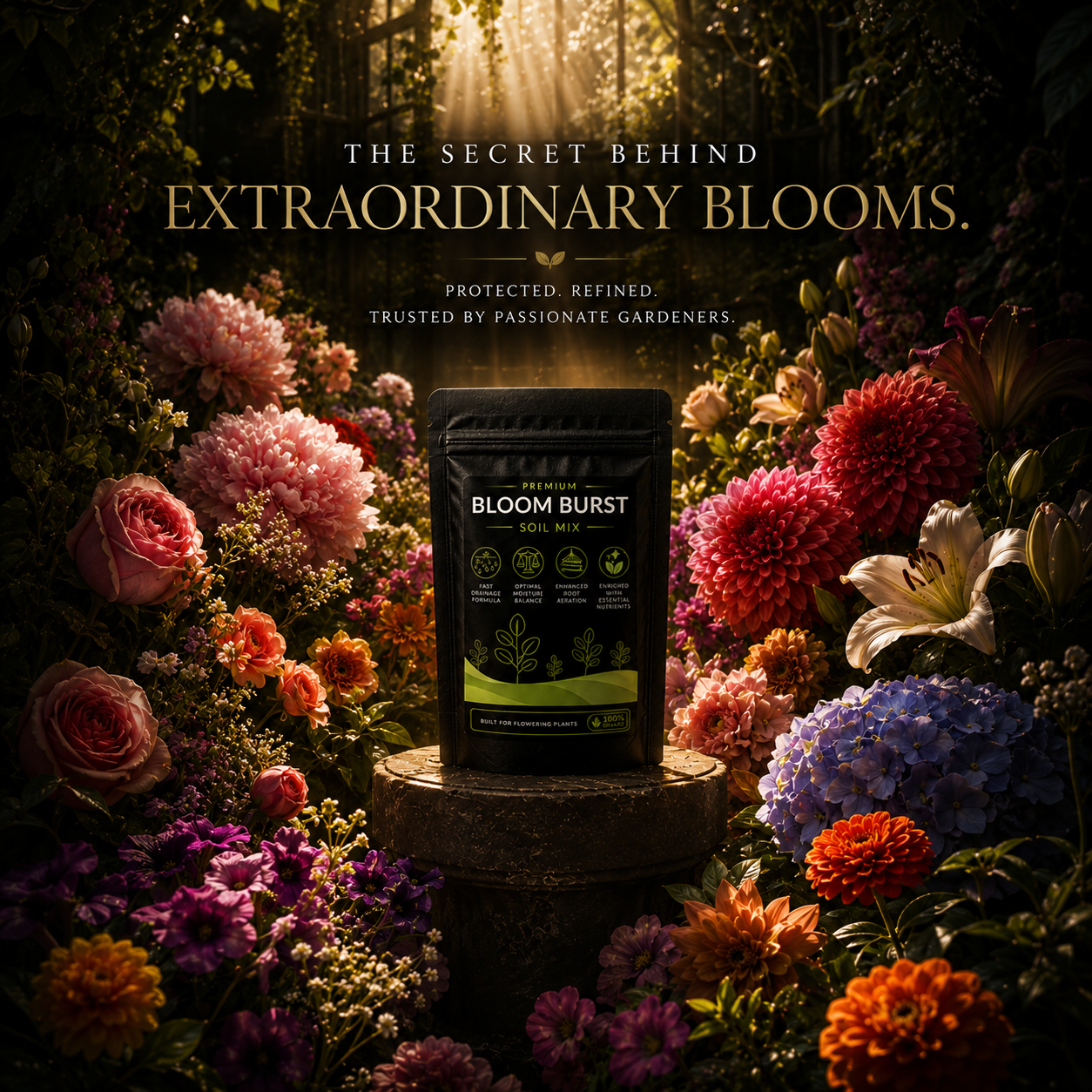 Gardening Combo - Bloom Burst Soil Mix, Bonsai Royal Soil Mix, Desert Mix Soil Mix and Green Leaf Soil Mix