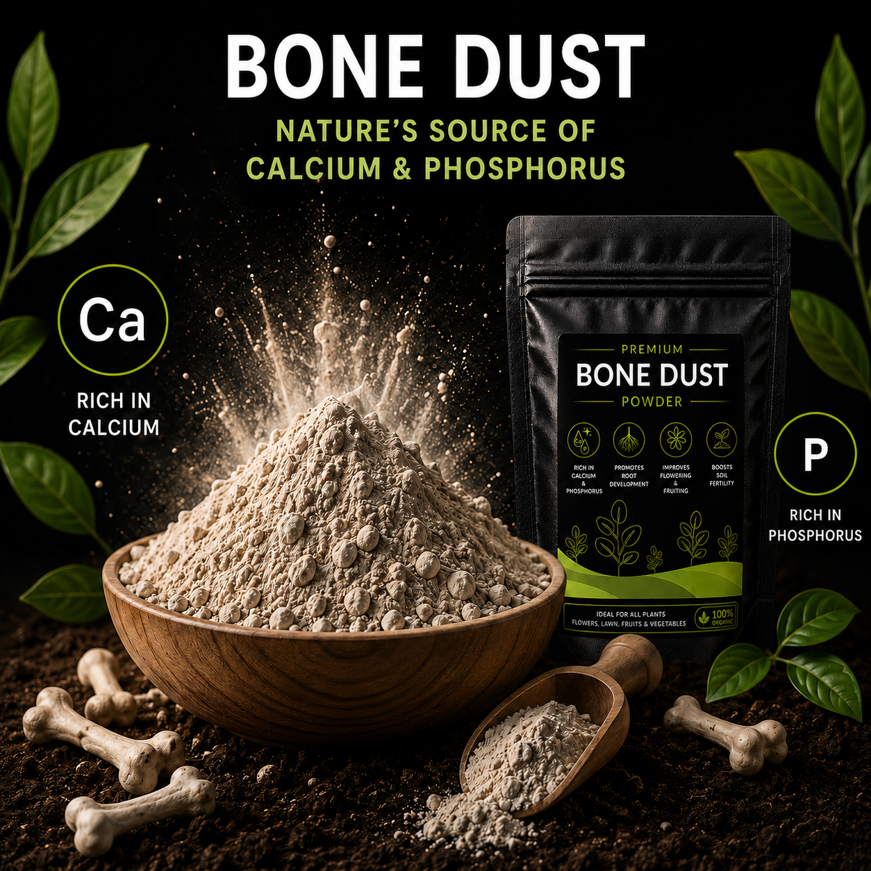 Gardening Combo - Bone Dust Powder, Bonsai Royal Soil Mix and Desert Mix Soil Mix