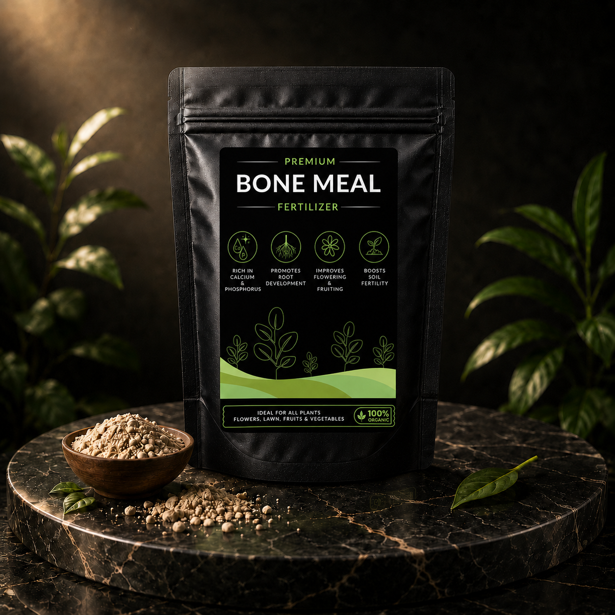 Bone Meal Fertilizer - For Flowers, Vegetables and Fruit Plants (950 Grams)