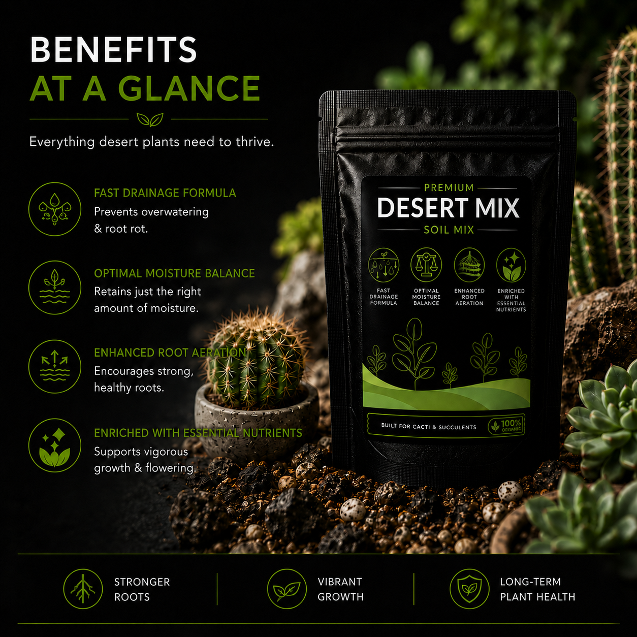 Desert Soil Mix - For Succulents & Cacti (1250 Grams)