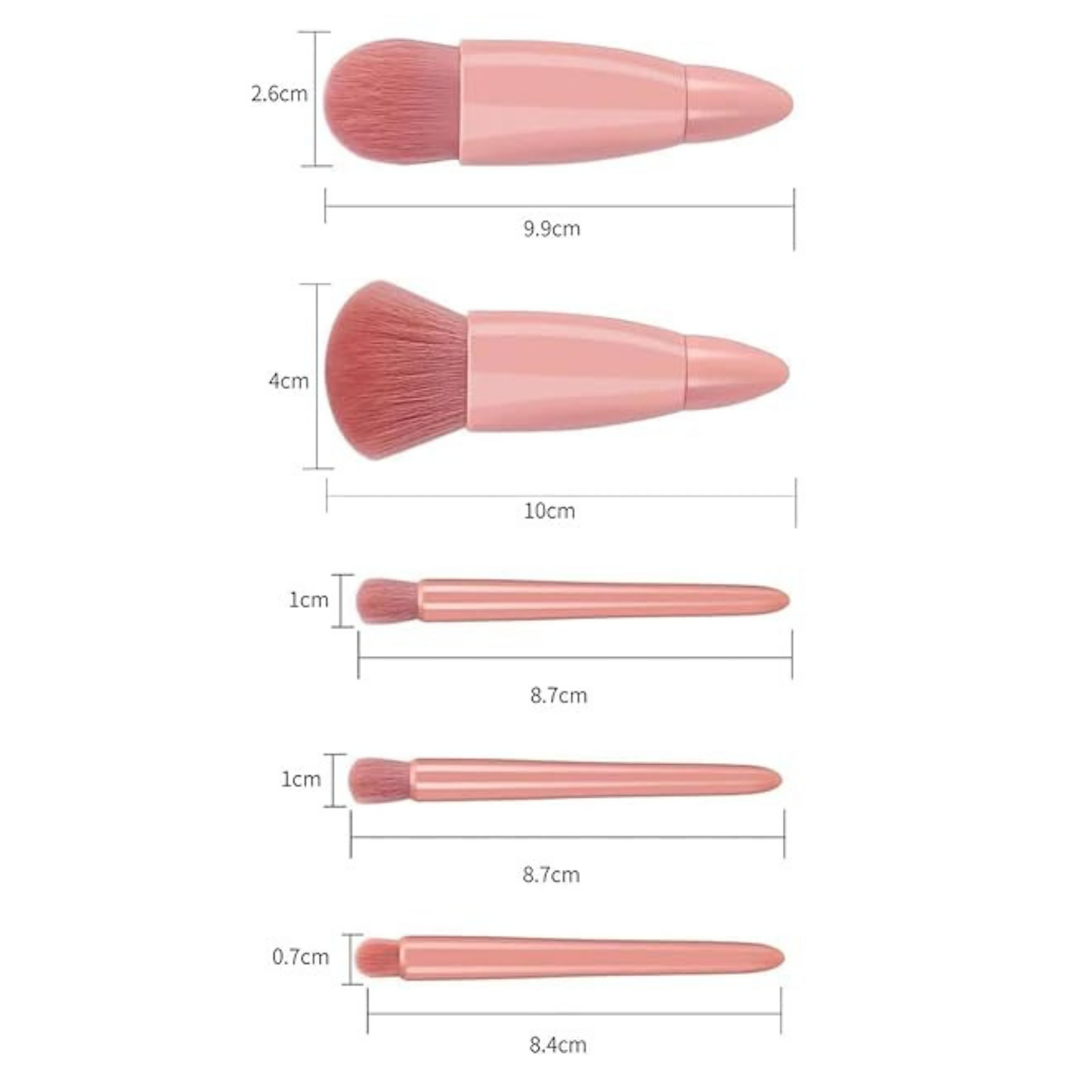 Mini Makeup Brush Kit with Mirror