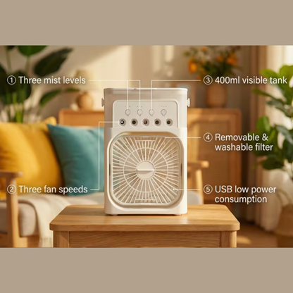 Portable Mini Cooler with Mist