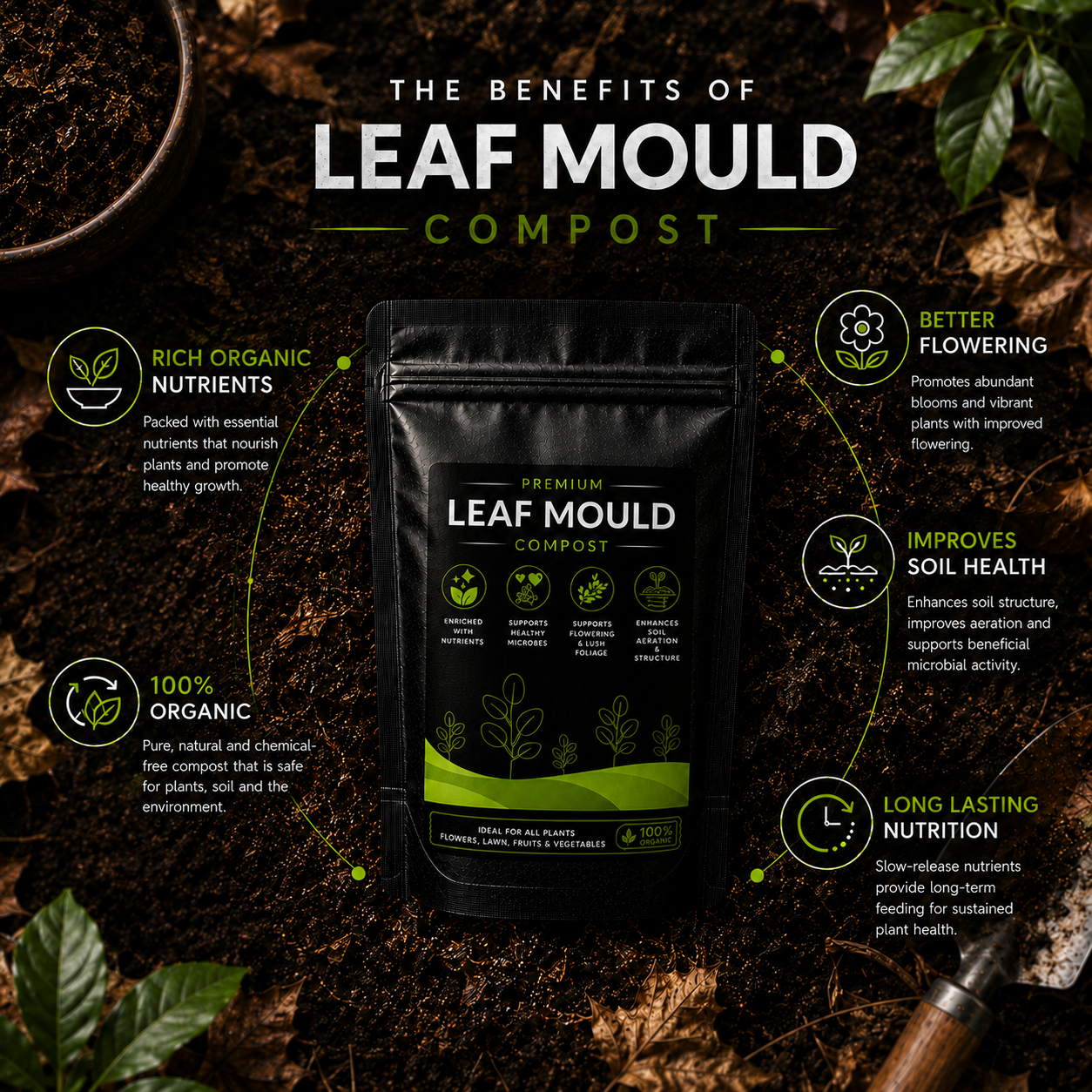 Gardening Combo - Leaf Mould Compost, Mustard Cake Powder and Neem Cake Powder