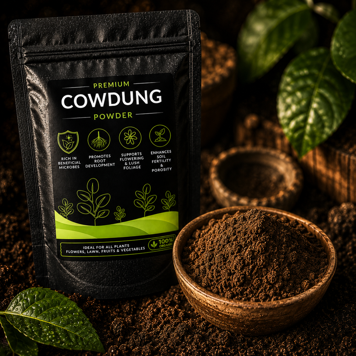 Cowdung Powder - For All Plants (950 Grams)