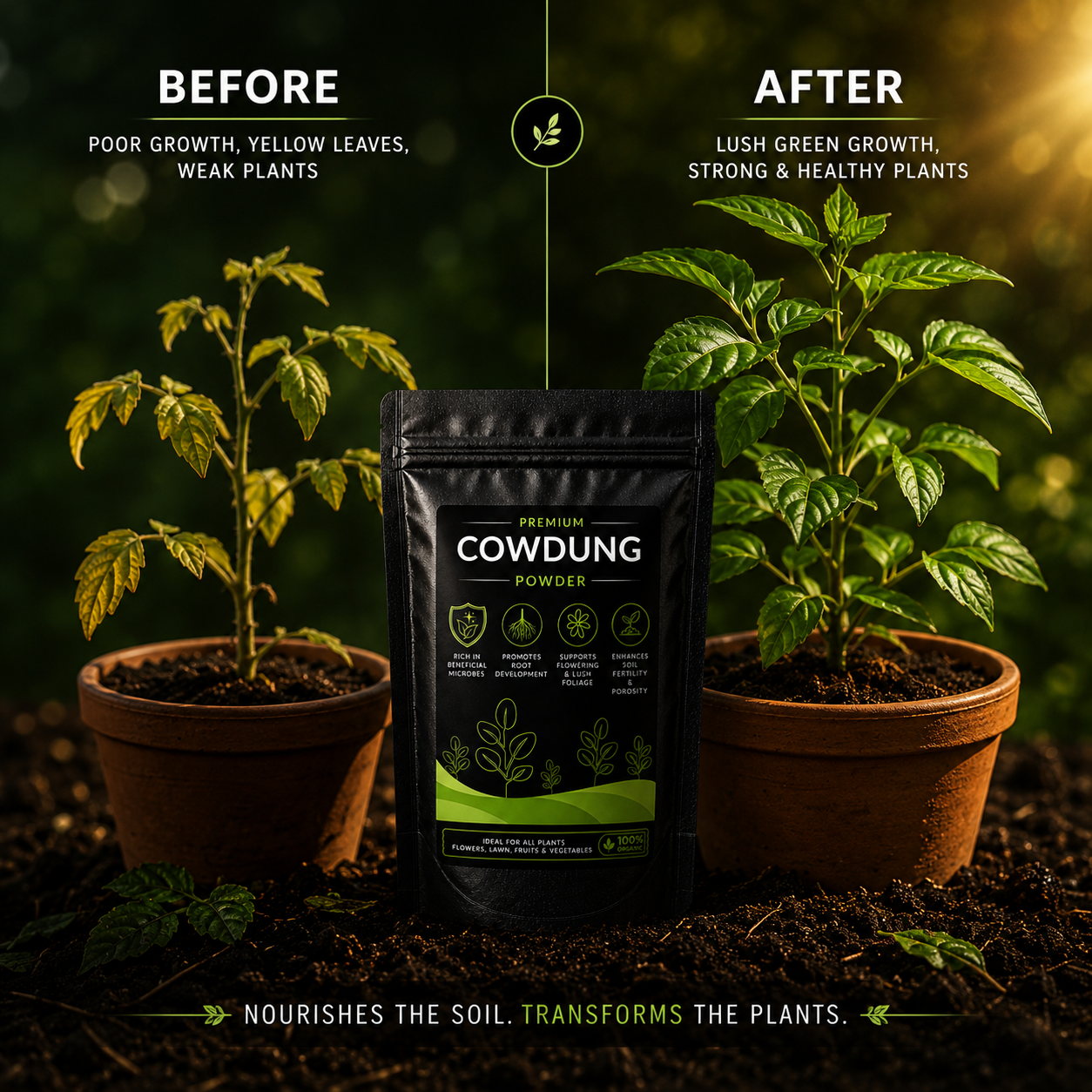 Cowdung Powder - For All Plants (950 Grams)