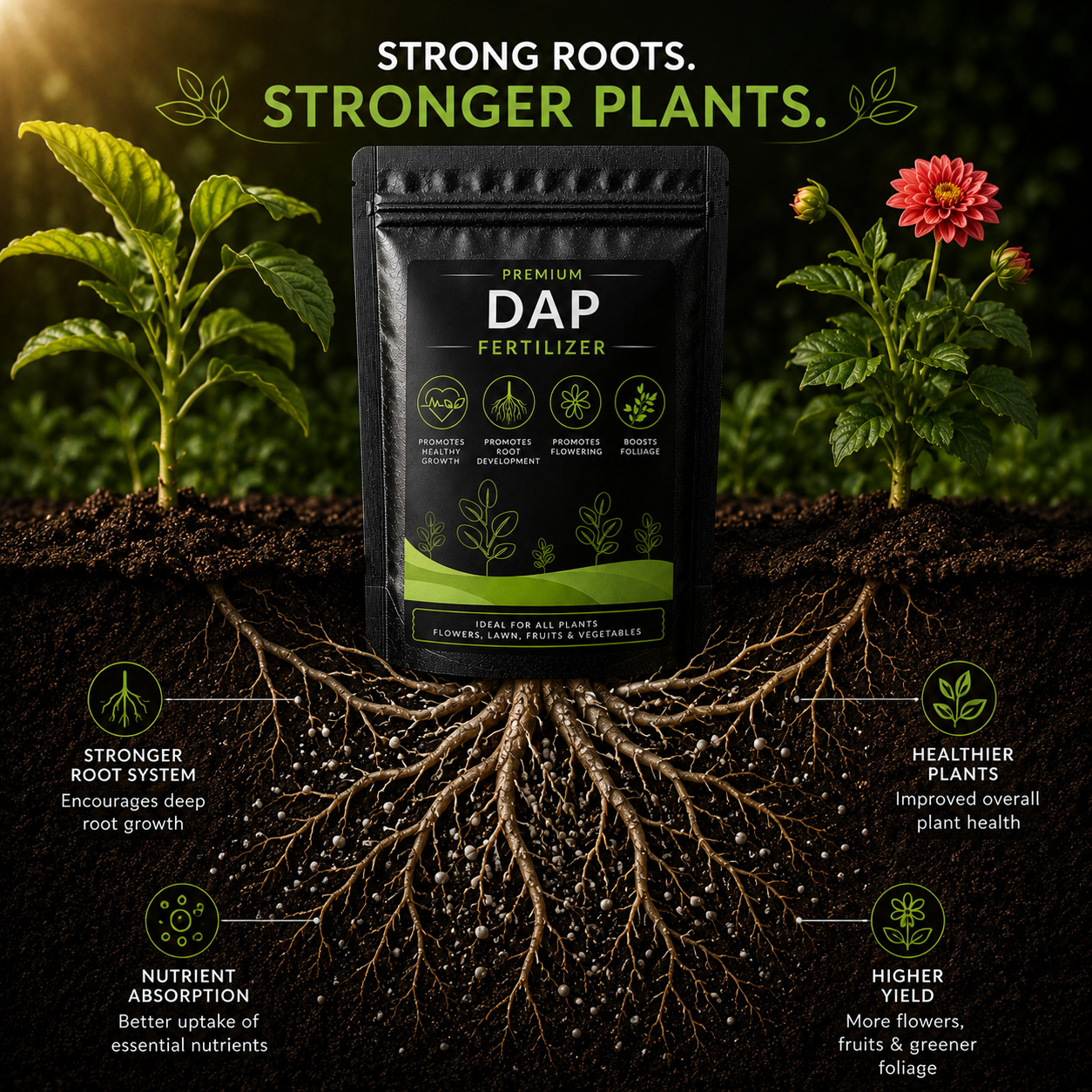 DAP Fertilizer - For Blooming & Fruiting Plants (950 Grams)