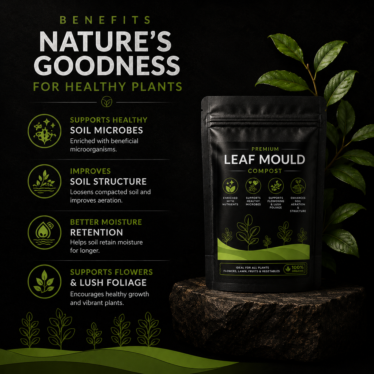 Leaf Mould Compost - For Indoor and Outdoor Plants (500 Grams)