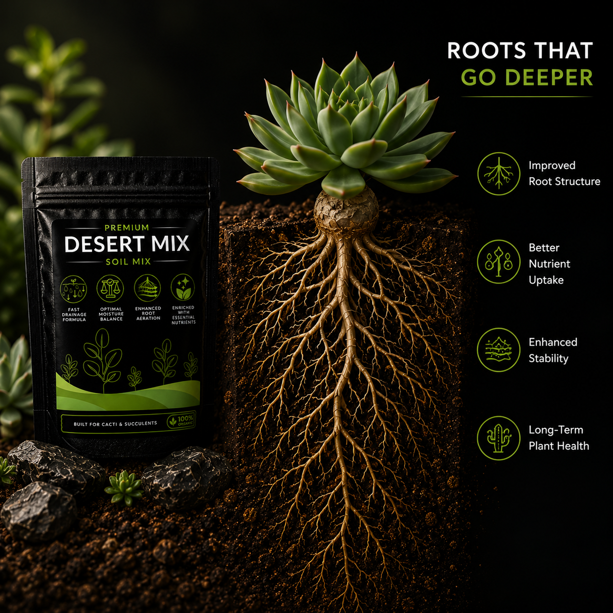 Desert Soil Mix - For Succulents & Cacti (1250 Grams)