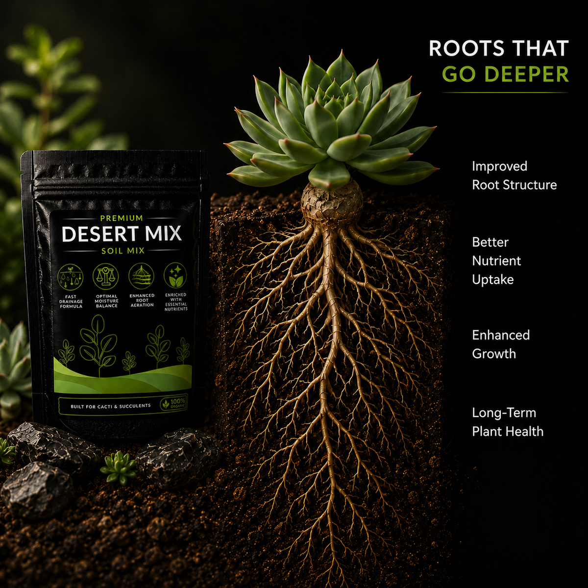Desert Soil Mix - For Succulents & Cacti (1250 Grams)