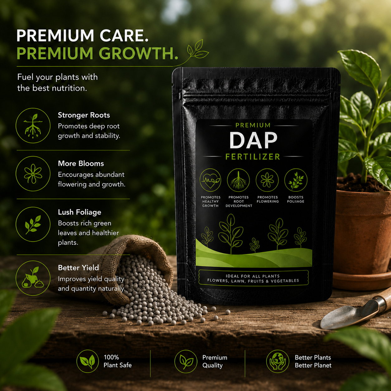 DAP Fertilizer - For Blooming & Fruiting Plants (950 Grams)