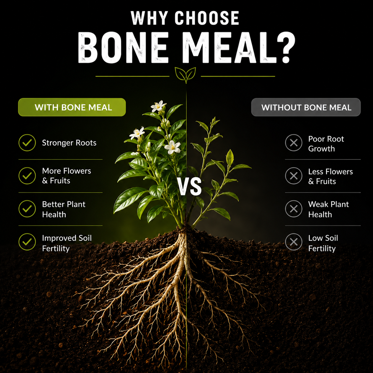 Bone Meal Fertilizer - For Flowers, Vegetables and Fruit Plants (950 Grams)