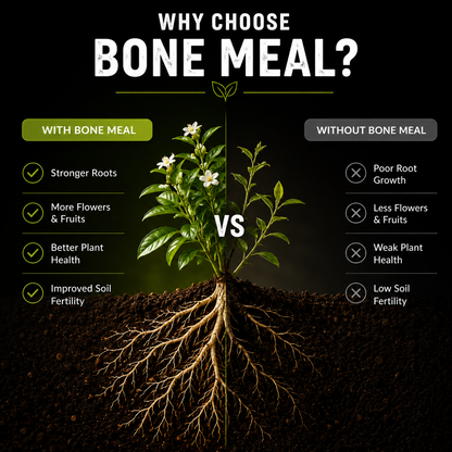 Bone Meal Fertilizer - For Flowers, Vegetables and Fruit Plants (950 Grams)