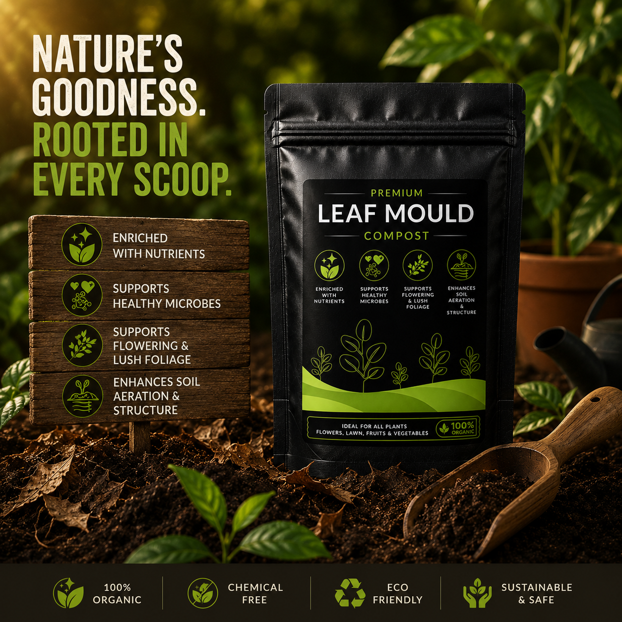Leaf Mould Compost - For Indoor and Outdoor Plants (500 Grams)