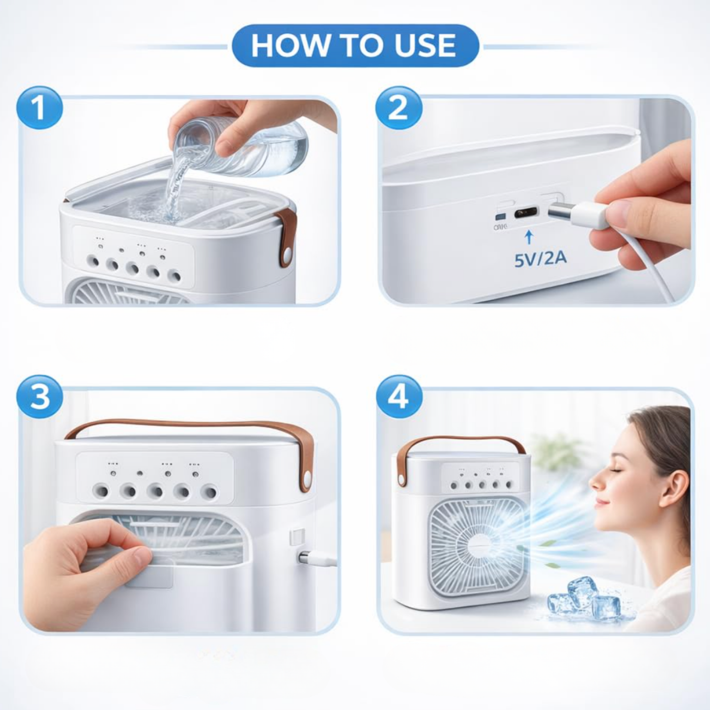 Portable Mini Cooler with Mist