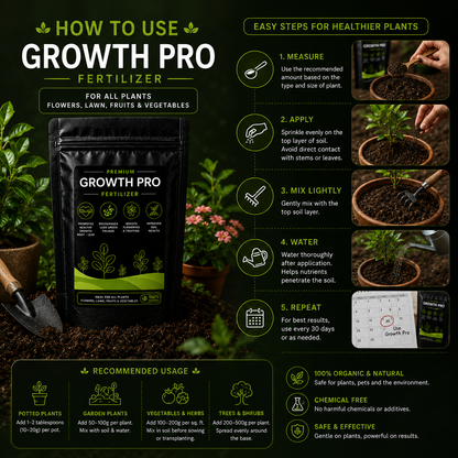 Growth Pro Fertilizer - Organic For All Plants (950 Grams)