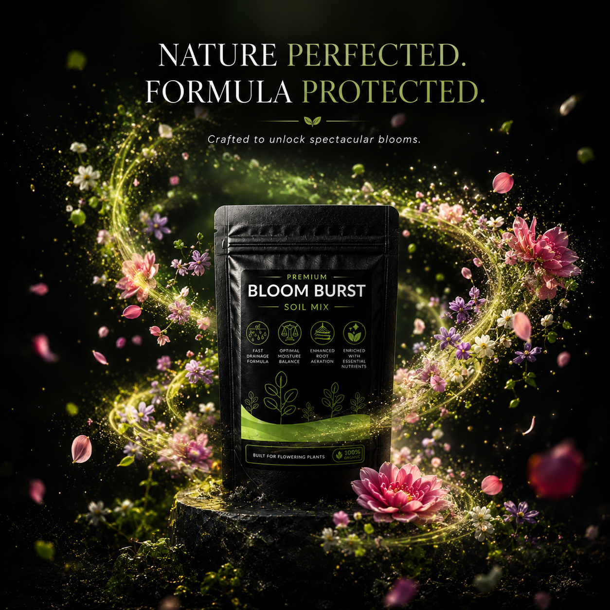 Bloom Burst Soil Mix - For Flowering Plants (1250 Grams)
